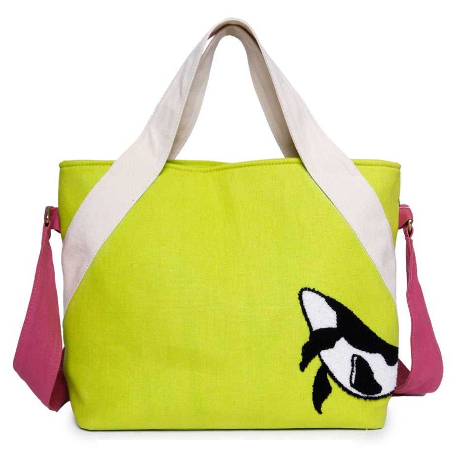 ASTRID Light Green  Cotton Canvas  shoulder bag