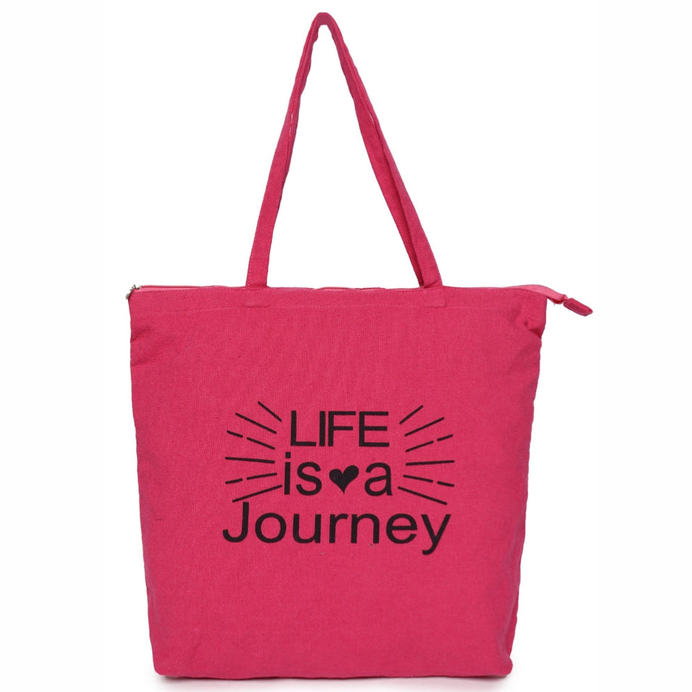 ASTRID  Pink color printed Tote Bags