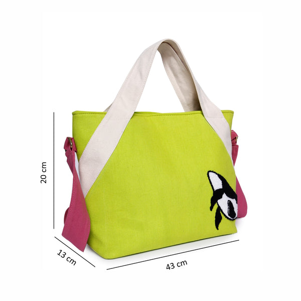 ASTRID Light Green  Cotton Canvas  shoulder bag