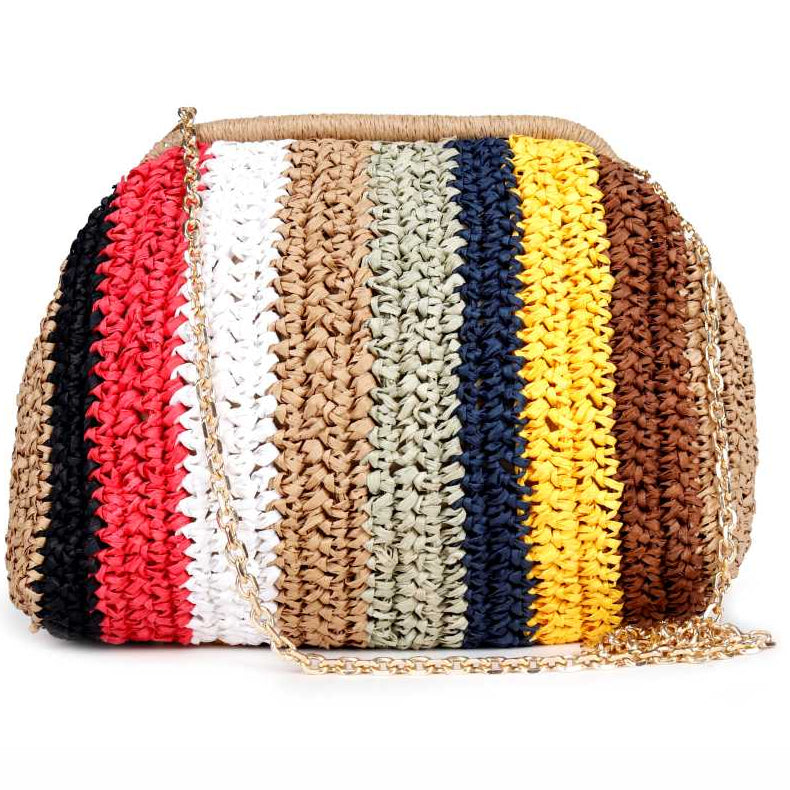 ASTRID Multi colour  Raffia Sling Bag/Travel Bag