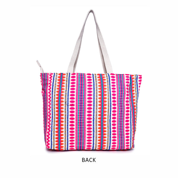 ASTRID Pink Color Shopper Bags With Webbing  Handle