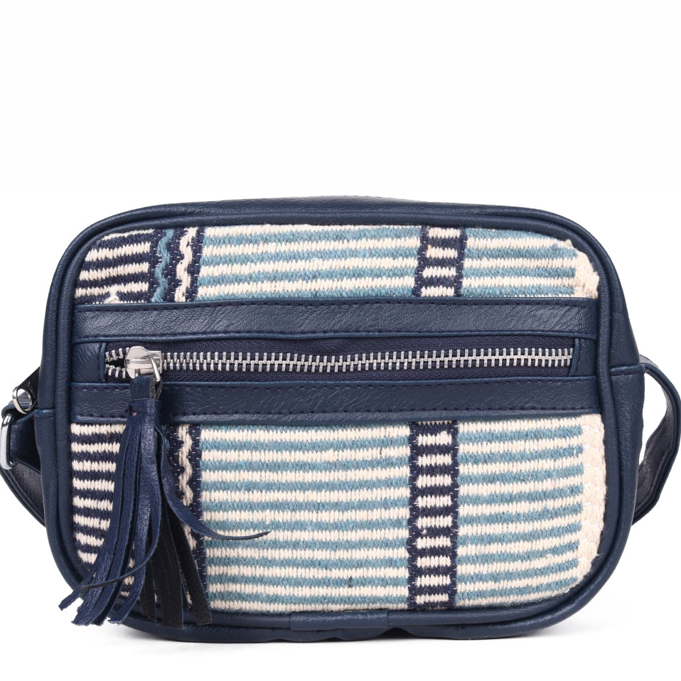 ASTRID Multi Colour  Dhurry  Fabric Cross body Sling/Travel Pouch With PU Adjustable Handle