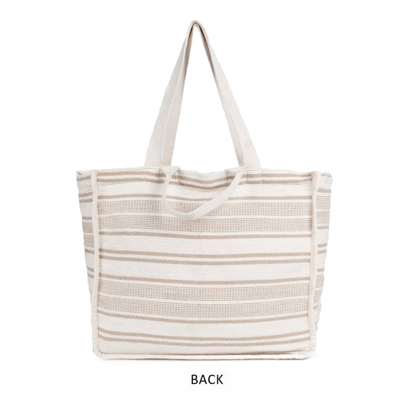 ASTRID Natural Color Shopper Bags With Webbing Handle