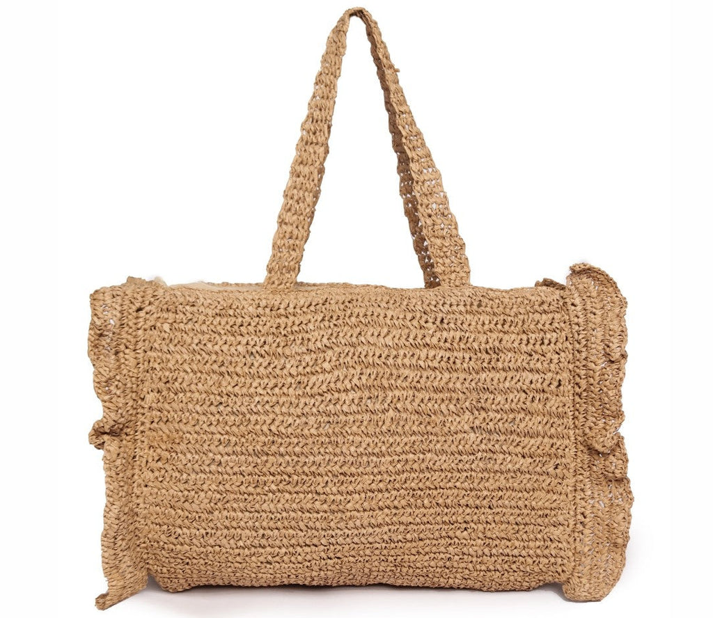 ASTRID Beige Papper Raffia  shoulder bag