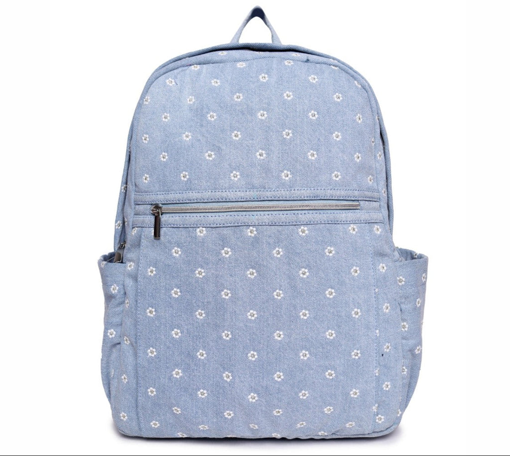 ASTRID Light Blue Color With Flower Embroidery Back Pack