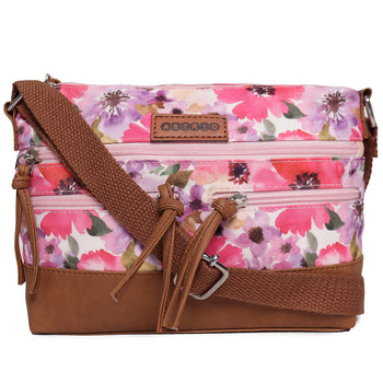 Multi Colour Polyester Fabric Crossbody Sling/Travel Pouch With Cotton Webbing  Handle