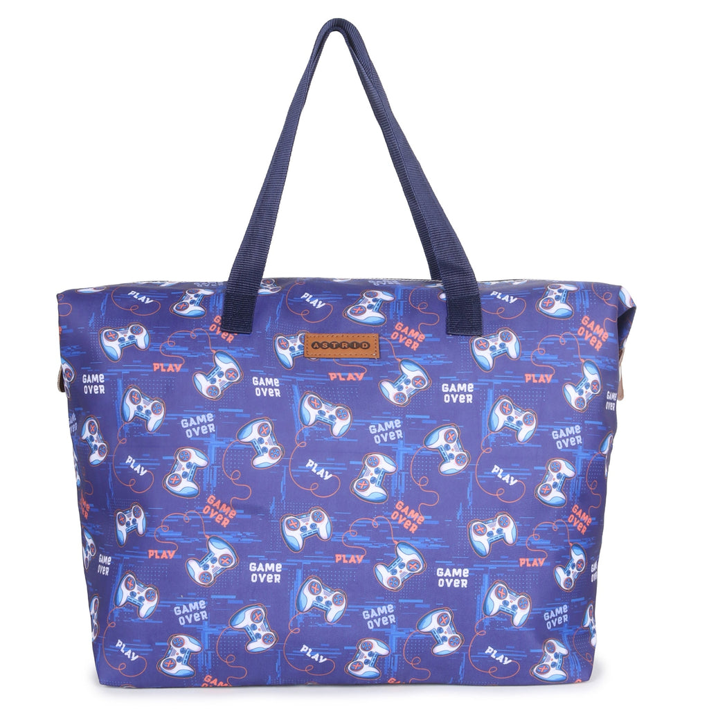 Oversize Tote Bag  Floral Print On Polyester Fabric