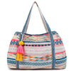 ASTRID Multi Color Tote Bags With Webbing  Handle Highlighted with PomPom lace,Beautiful Hanging Tassel