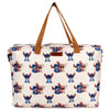 Oversize Tote Bag Natural Color Floral Print On Polyester Fabric