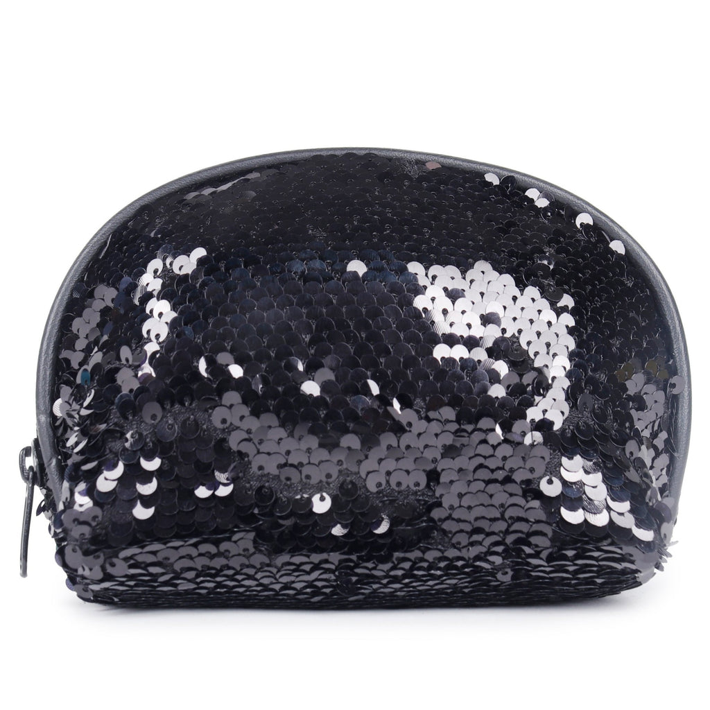 ASTRID Black Color Top Zip Pouch