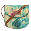 Polyester Fabric With Flap Crossbody Sling/Travel Pouch With  Pu Handle