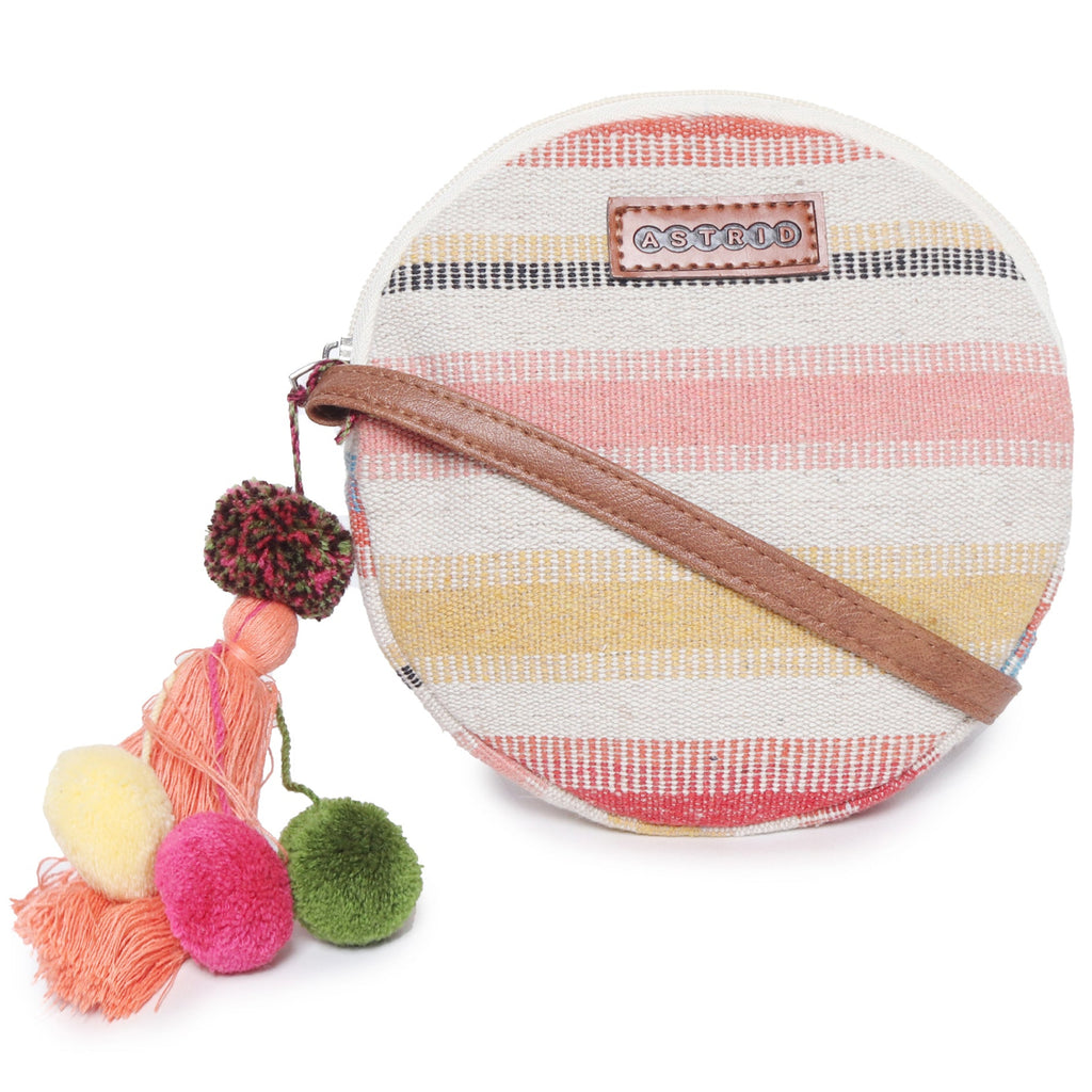 ASTRID Muti Color Cotton Womens Sling Bag Medium Size
