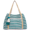 ASTRID Multi Color Tote Bags With Webbing  Handle Highlighted with PomPom lace,Beautiful Hanging Tassel