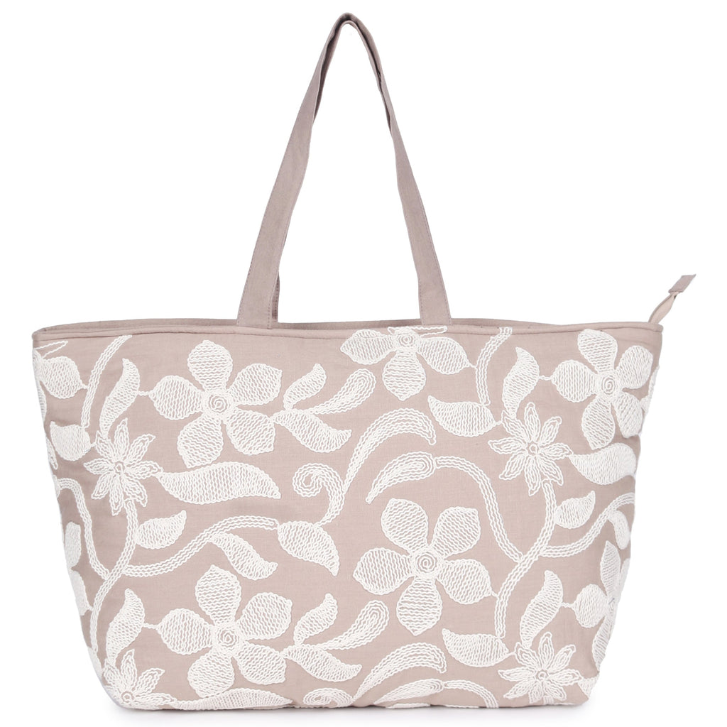 ASTRID Floral Embroidery Cotton  shoulder bag