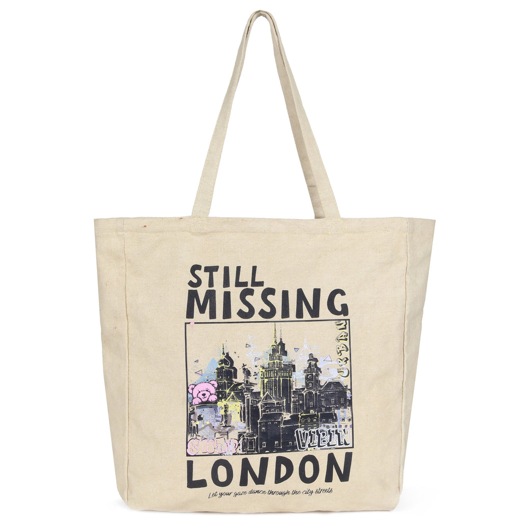 ASTRID Screen  Print Cotton Canvas  shoulder bag