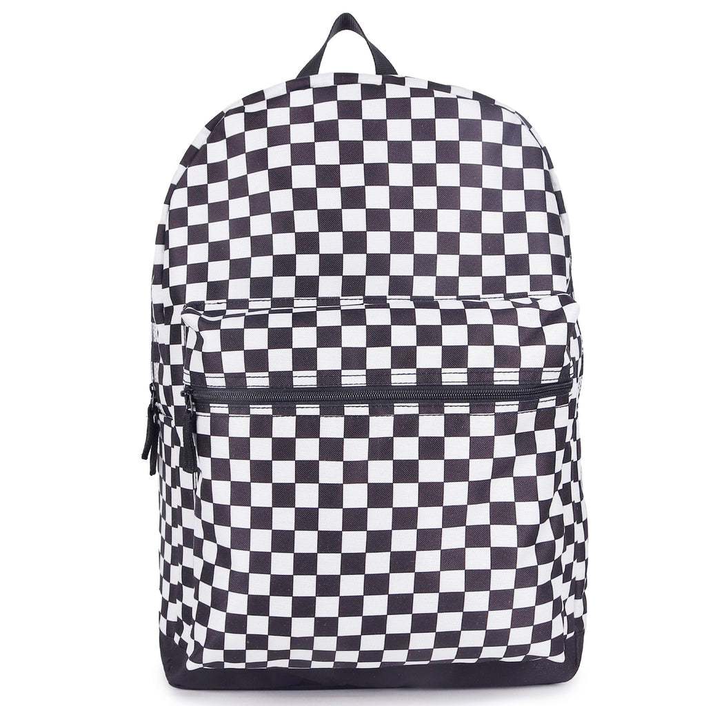 ASTRID Black/White Check Backpack Large Size
