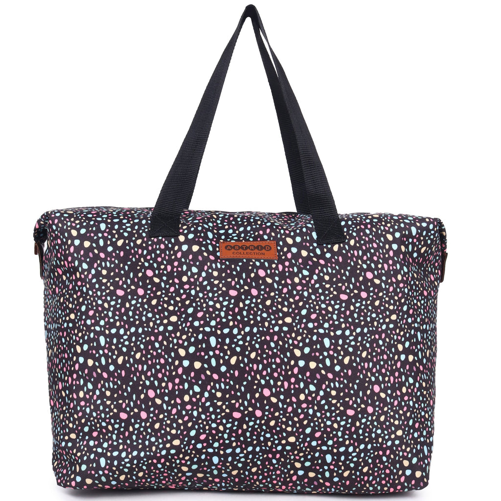 Oversize Tote Bag Muli Colour Floral Print On Polyester Fabric