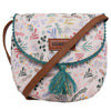 Polyester Fabric With Flap Crossbody Sling/Travel Pouch With  Pu Handle