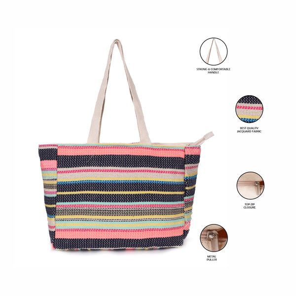 ASTRID Multi Color Tote Bags With webbing Handle