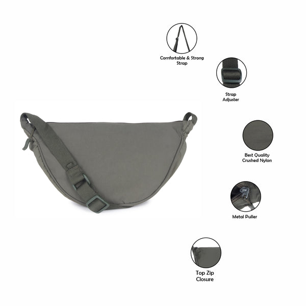 ASTRID Olive High Quality Polyester  Sling Bag
