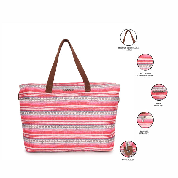 ASTRID Oversized Tote Bag Multi Colour Dhurry Fabric,