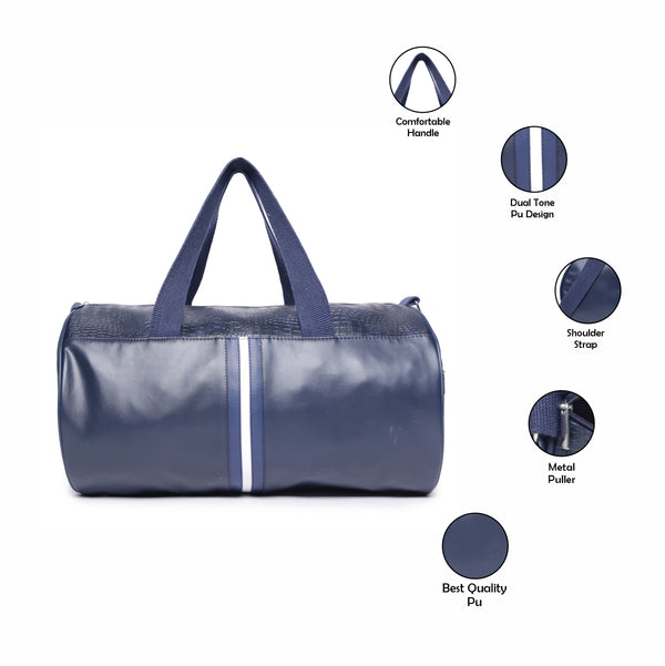 ASTRID Pu Duffle Bag with Nylon Webbing Shoulder Handle