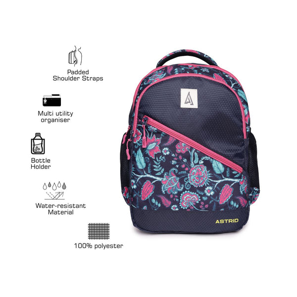 ASTRID Navy Blue Color Girls  Back Pack