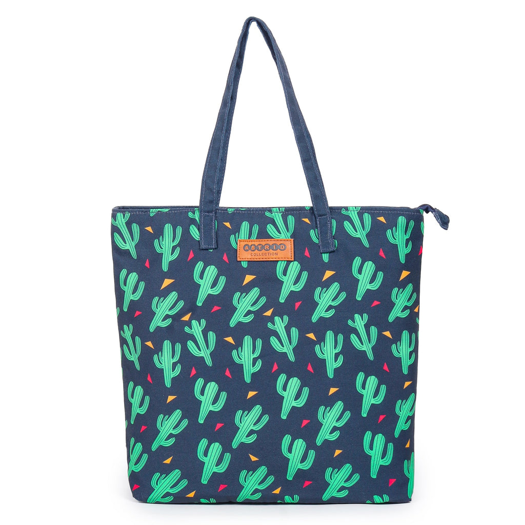 ASTRID  Black color printed Tote Bags
