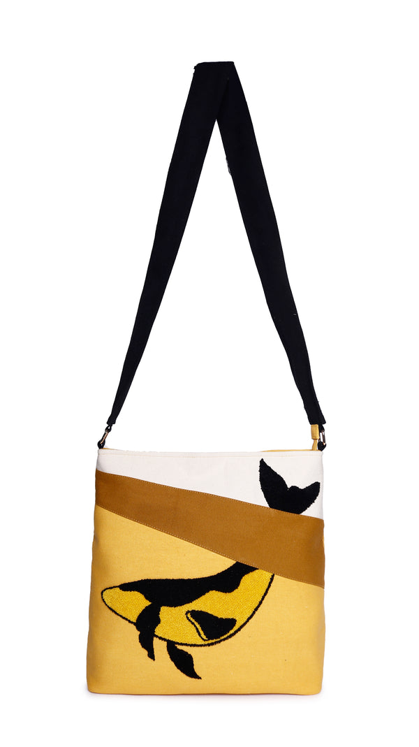 ASTRID Mustard/Natural  Cotton Canvas  shoulder bag