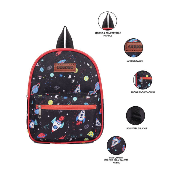 Black Space Print Backpack / Kids Backpack