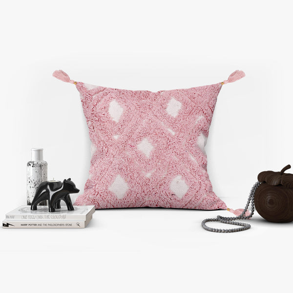 Pink/Natural Aztec Cushion Cover With Filler ( 16 X 16 Inches )