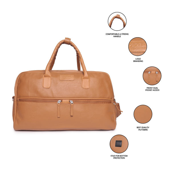 Pu Brown Color Luguage Bag Medium Size