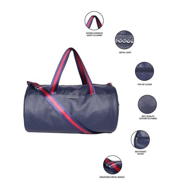 Royal Pu Duffle Bag With  Webbing Shoulder Handle