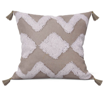 Grey/Natural Aztec Cushion Cover With Filler ( 16 X 16 Inches )