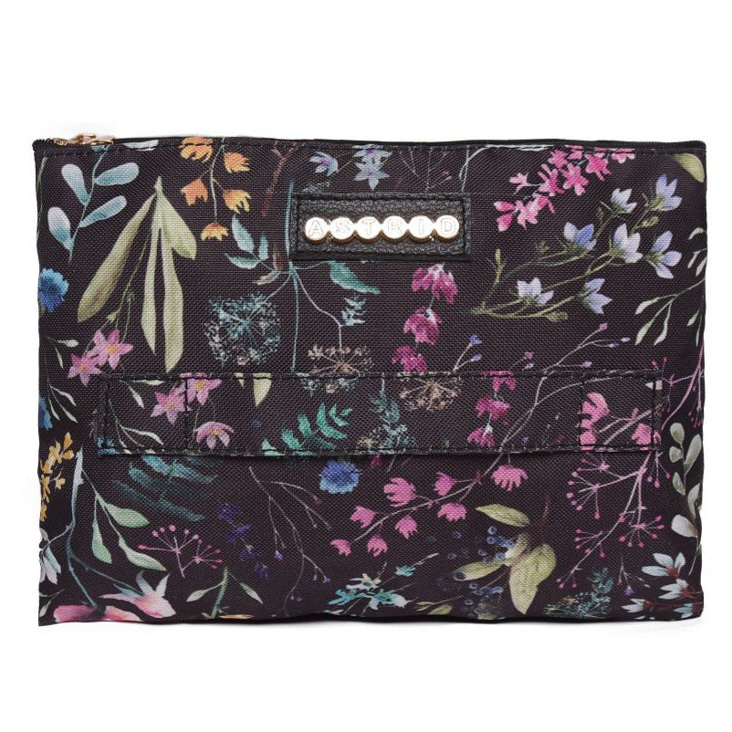 Multi Colour Flower Printed Makeup/Travel Pouch With Carry Handle