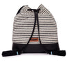 Black/White Stripe Dhurry Sling Bag With Drawstring Closure