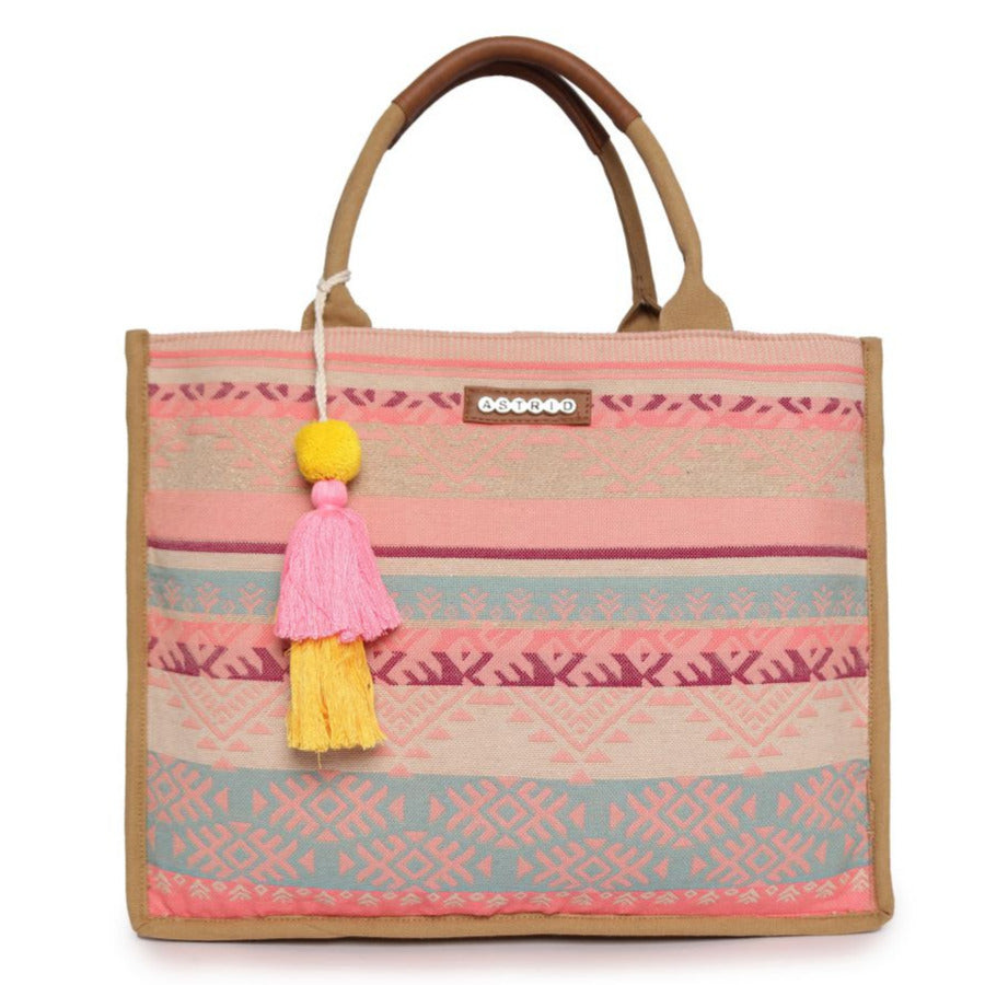 Multi Color Shopper Bags With Pu Or Canvas Handle