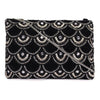 Black Beaded Embroidered Woven Makeup/Travel Pouch