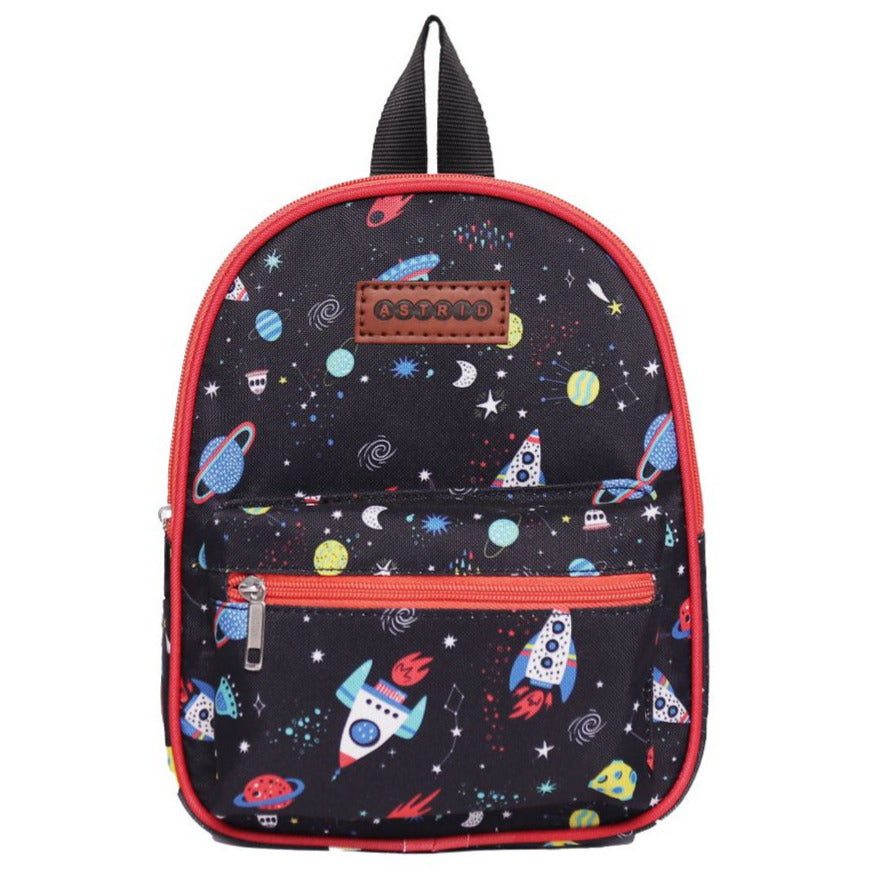 Black Space Print Backpack / Kids Backpack