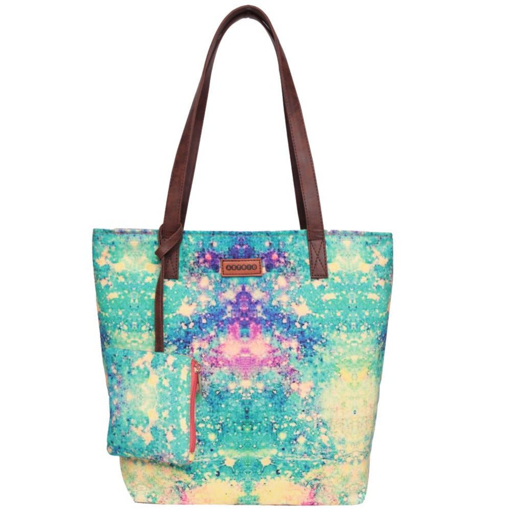 Multi Color Shopper Bags With Hanging Small Pouch