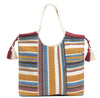 Astrid Women Mustard Jacquard Cotton Rope Shoulder Bag With Tassels