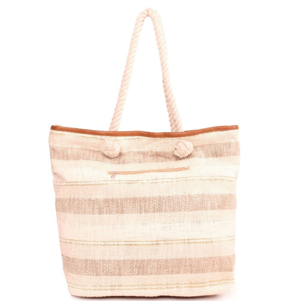 Multi Stripe Shopper Bag With Twisted Dori Handle