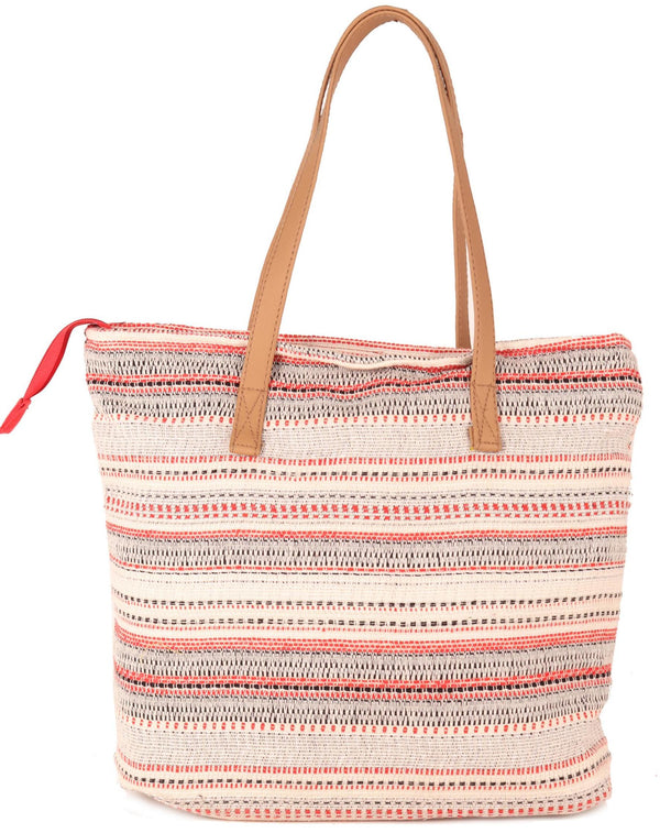 Astrid Jacquard Shopper Bag With Tassel