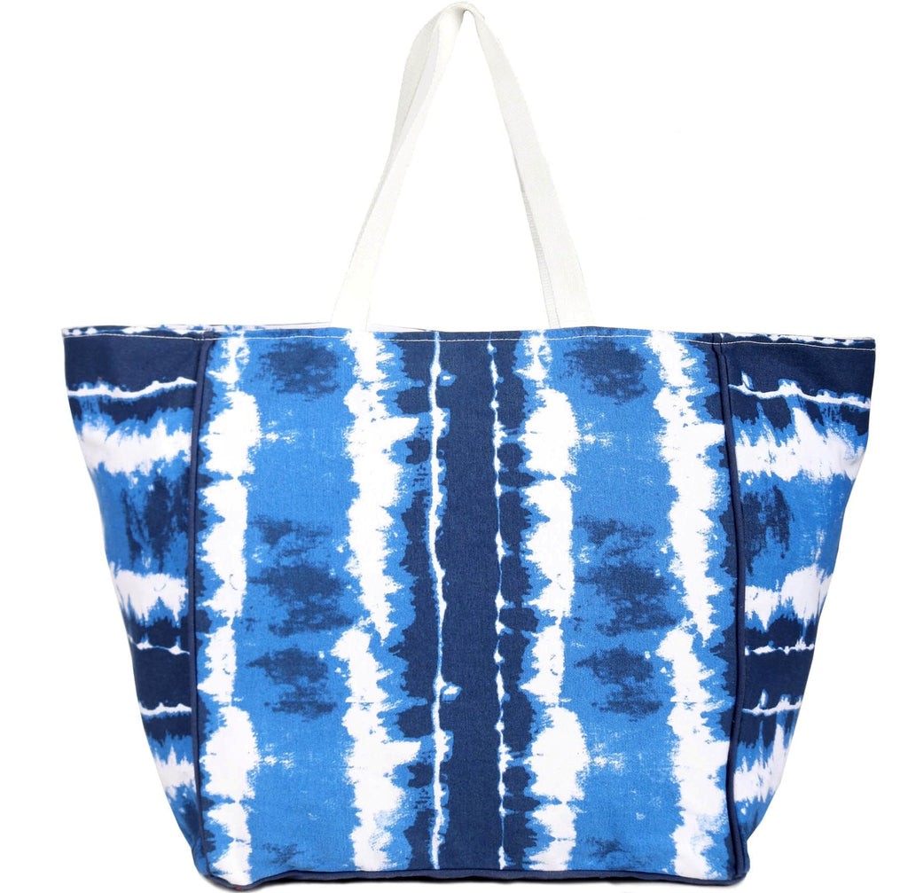Blue Tie Dye Print Oversized Shopper Bag