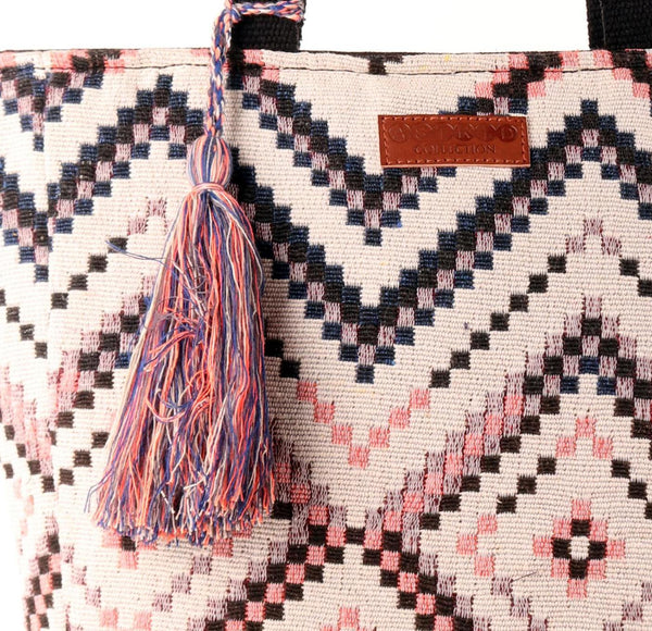 Women Aztec Multi Shopper Bag With Tassels