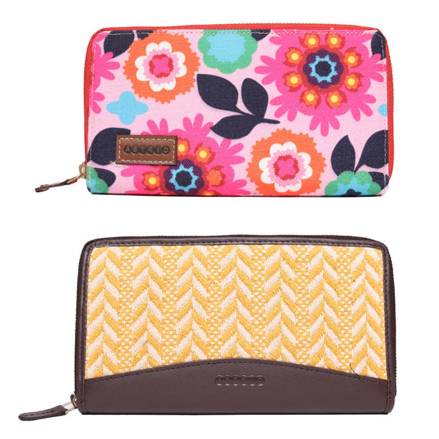 Set Of Two Printed Polycanvas Wallet/Travel Pouch