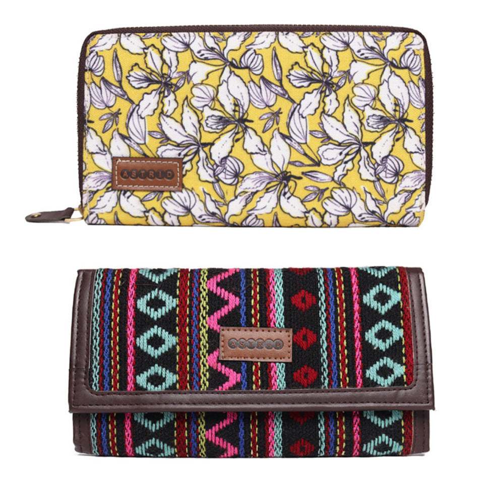 Set Of Two Printed Polycanvas Wallet/Travel Pouch