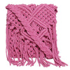 Pink Macrame Flapover Crossbody Sling Bag