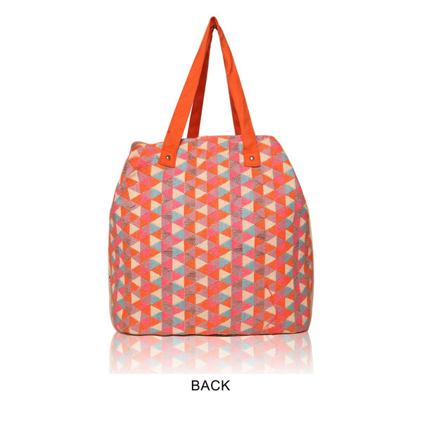 Orange Diamond Shopper Bag