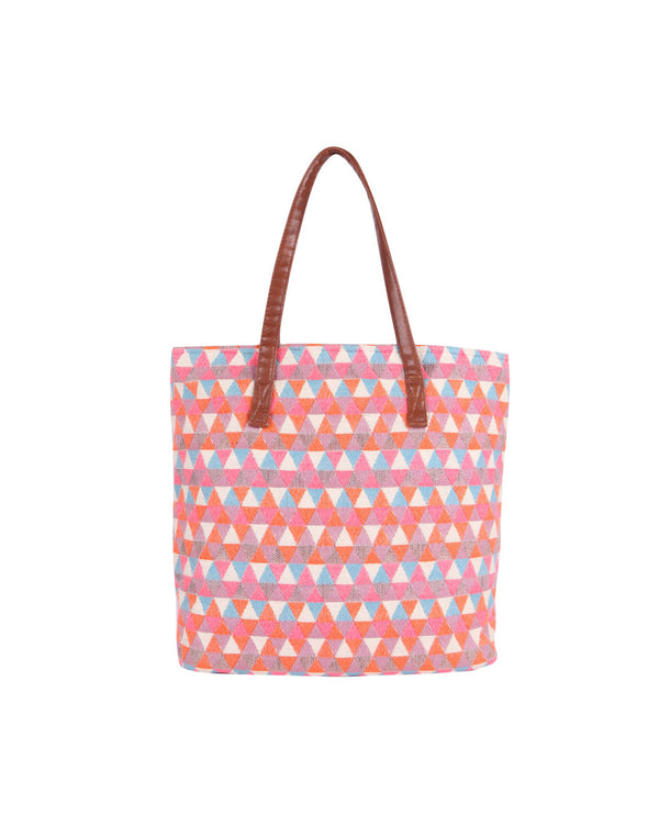 Orange Diamond Shopper Bag With Tassels
